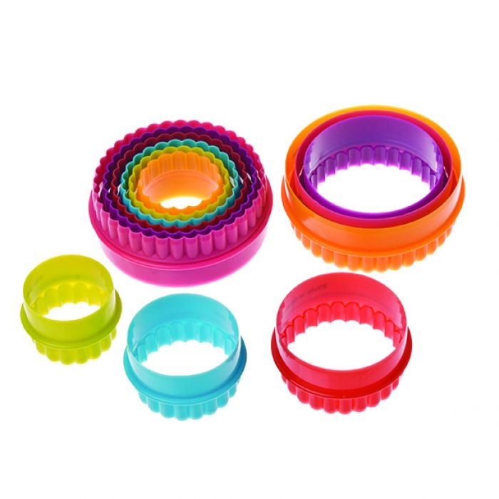 Appetito Double Sided Round Cookie Cutter Set 6 - Multi-colour-3