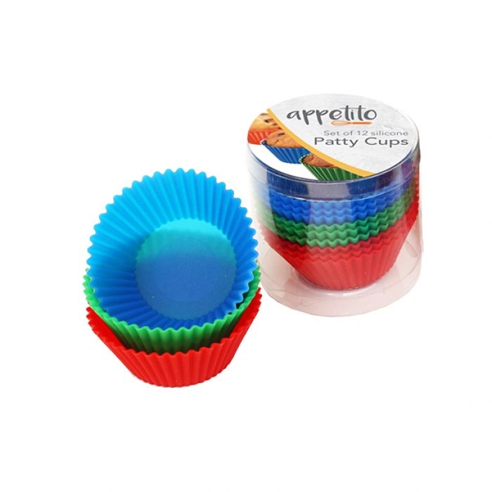 Appetito Silicone Patty Cups Set 12 - Red, Green, Blue