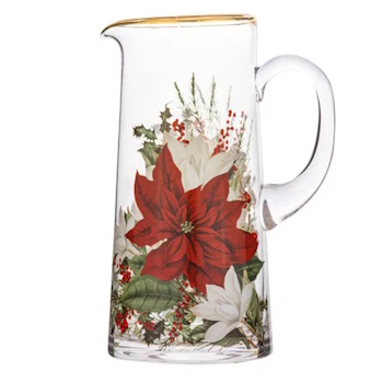 Ashdene Poinsettia Glass Jug