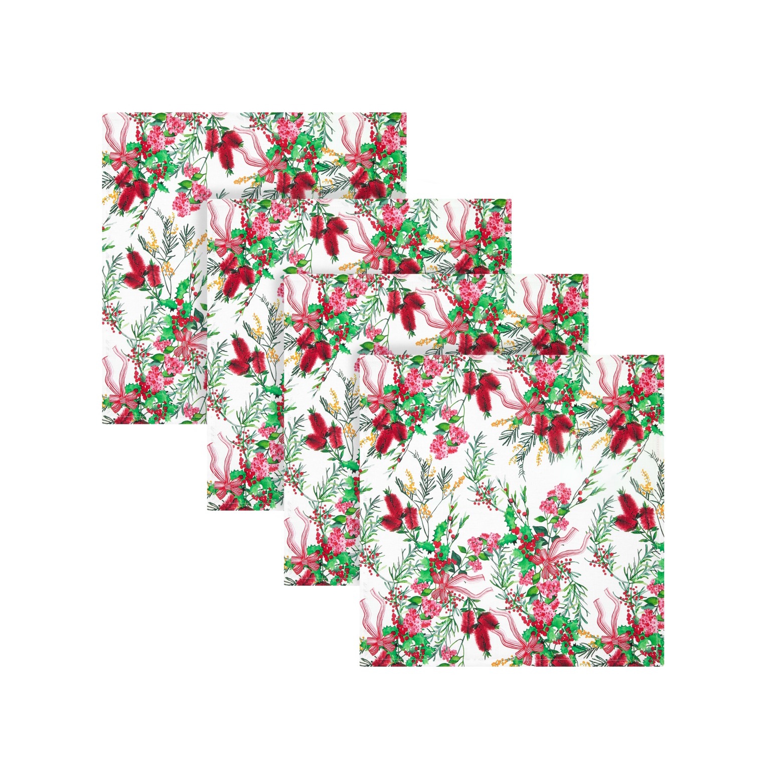 Maxwell & Williams Festive Flora Cotton Napkin Set of 4 45x45cm-1