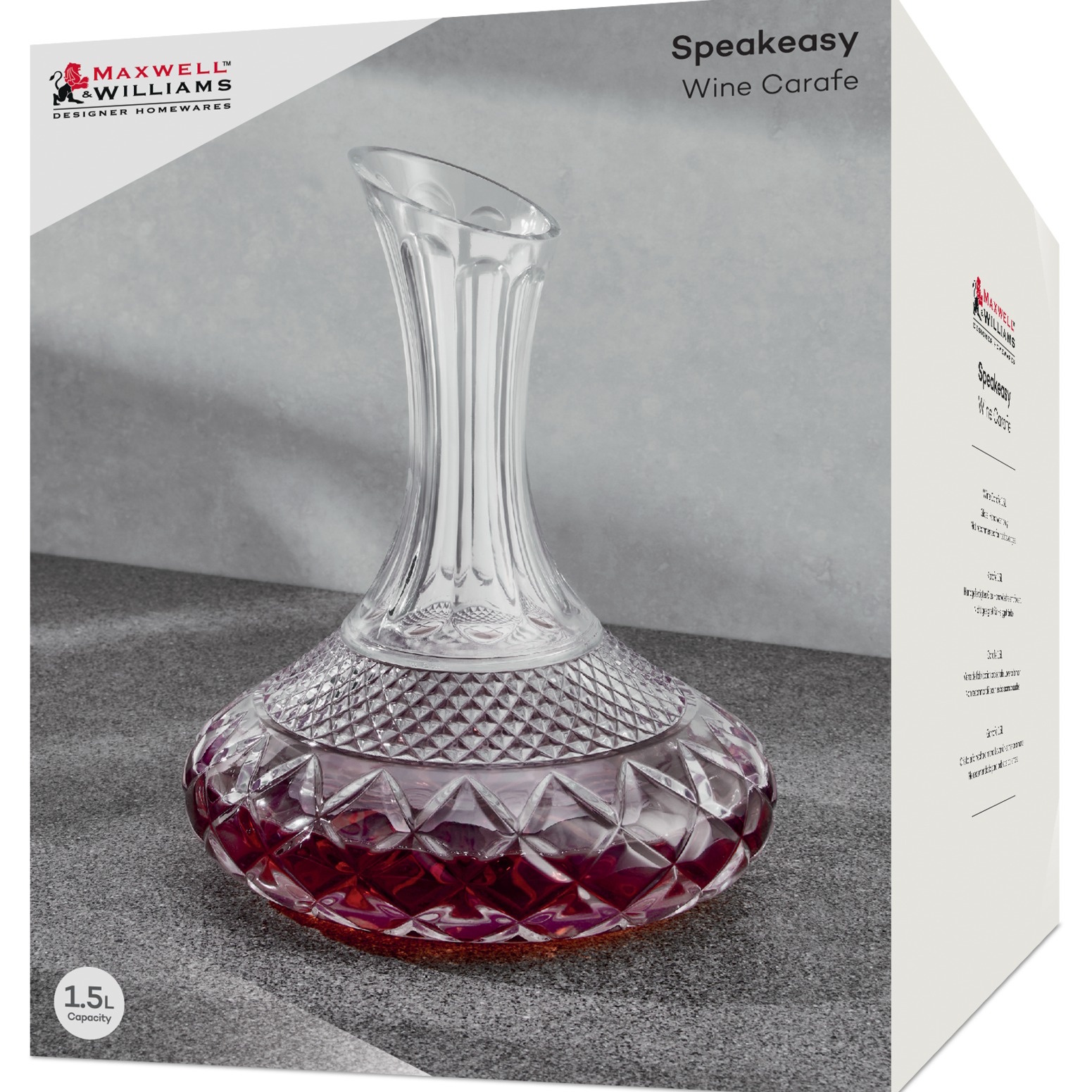 Maxwell & Williams Speakeasy Wine Carafe/Dec 1.5L Gift Boxed