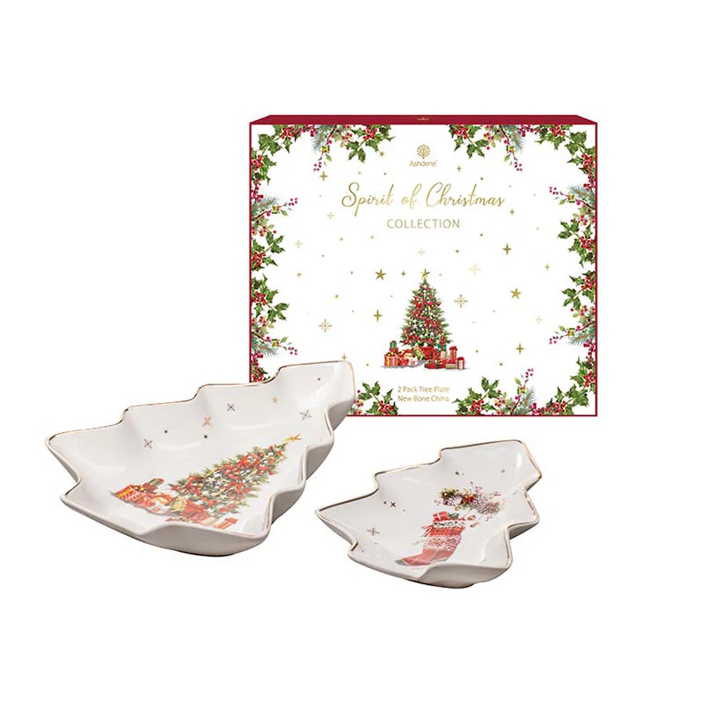 Ashdene Spirit of Christmas Tree Set of 2 Platter-4