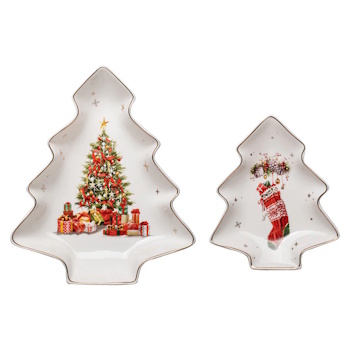 Ashdene Spirit of Christmas Tree Set of 2 Platter