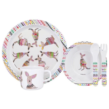 Ashdene Cooee 5 Piece Kangaroo Kids Dinner Set