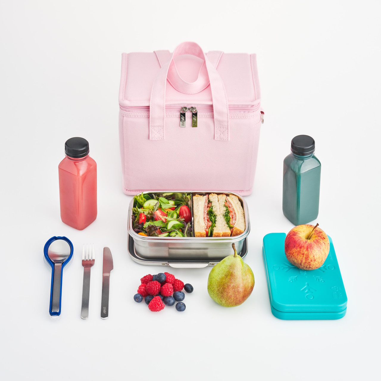 AVANTI Insulated Canvas Lunch Bag - Blush Pink-4