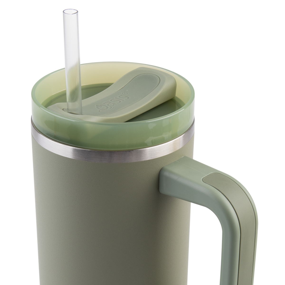 Oasis Stainless Steel Double Wall Insulated Commuter Travel Tumbler 1.2l - Olive Green-3