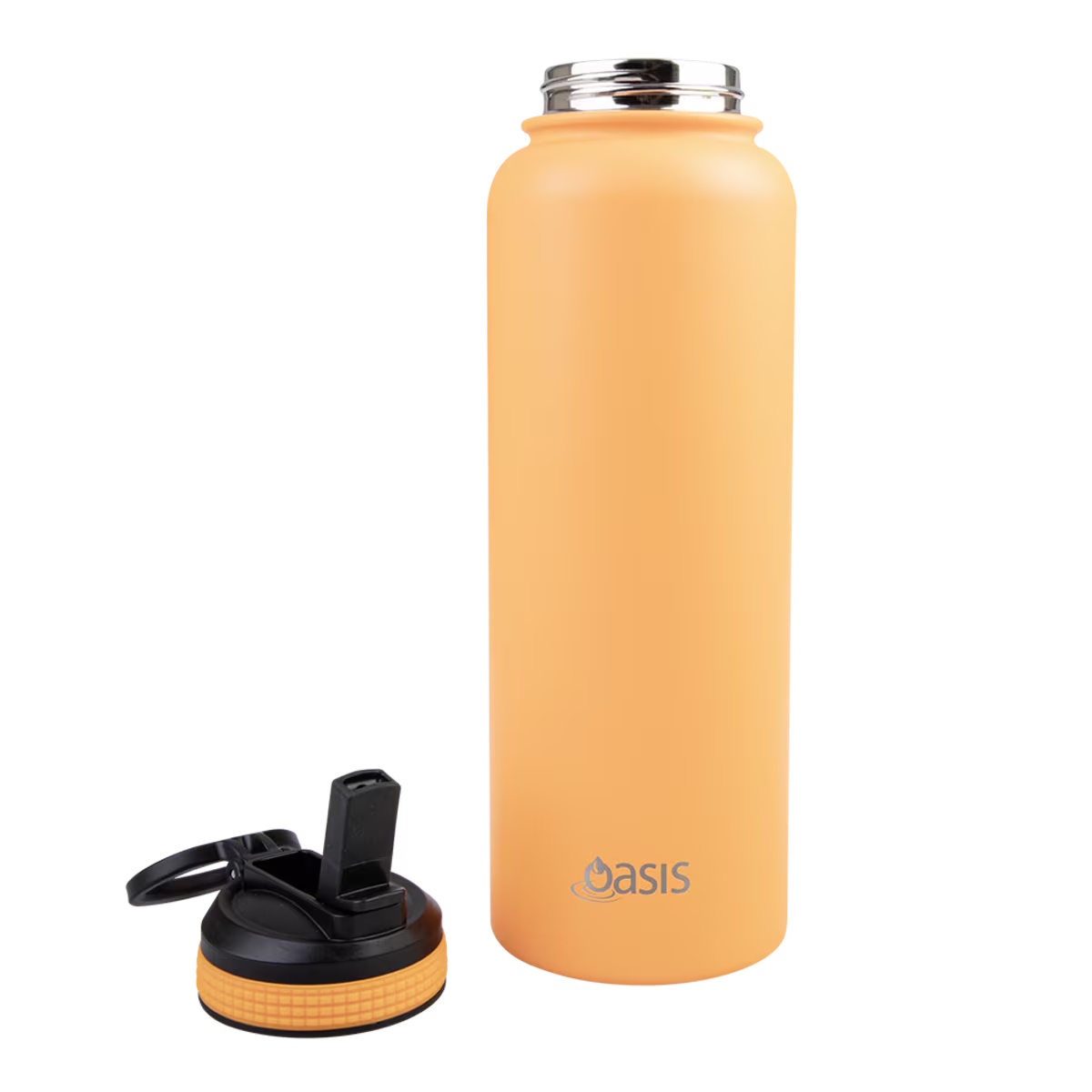 Oasis Stainless Steel Double Wall Insulated Challenger Sports Bottle 1.1L - Neon Orange-3