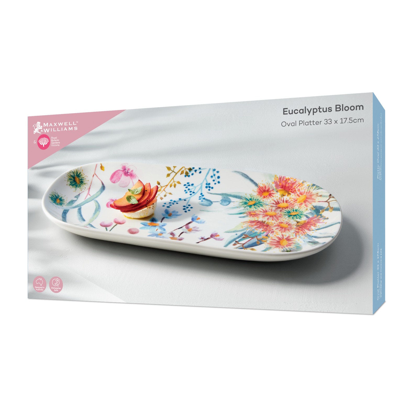 Maxwell & Williams Royal Botanic Gardens Eucalyptus Bloom Oval Platter 33x17.5cm Gift Boxed-3