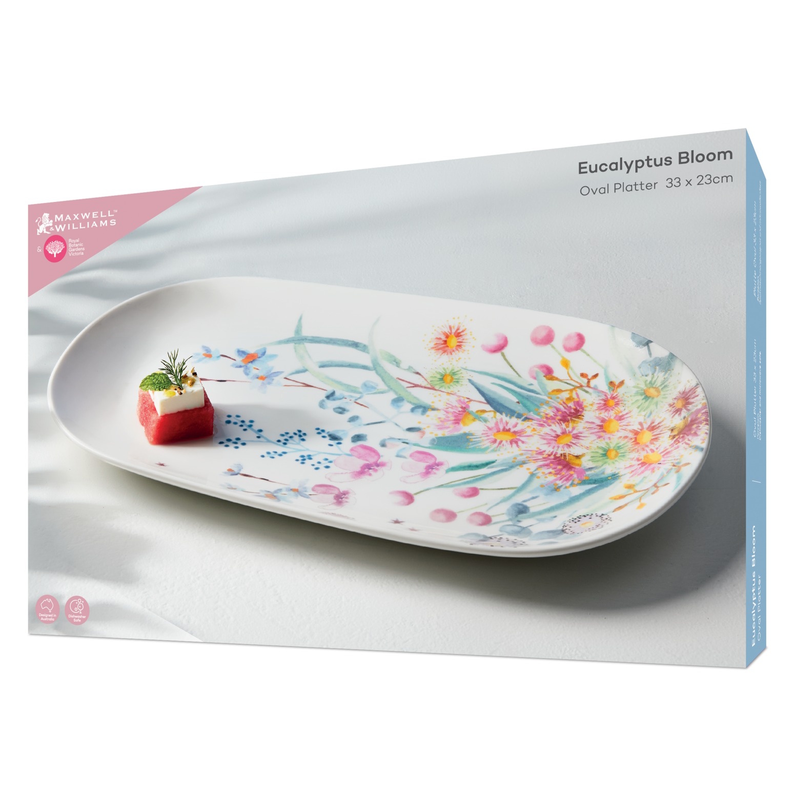 Maxwell & Williams Royal Botanic Gardens Eucalyptus Bloom Oval Platter 37x23cm Gift Boxed-3