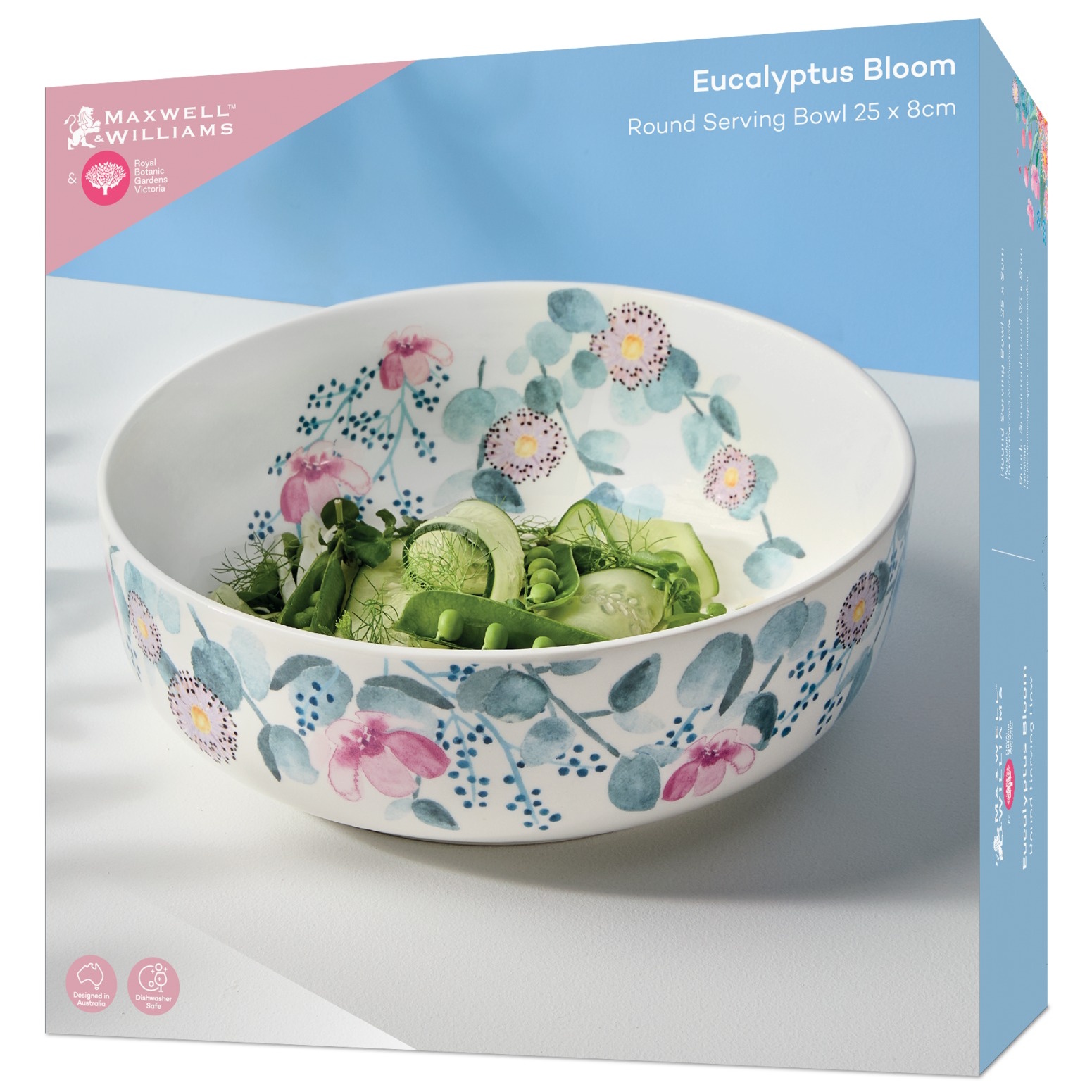 Maxwell & Williams Royal Botanic Gardens Eucalyptus Bloom Round Serving Bowl 25x8cm-2