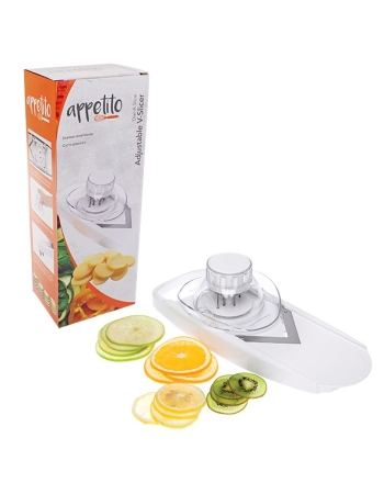 Appetito Dial-a-slice Adjustable V-slicer - White