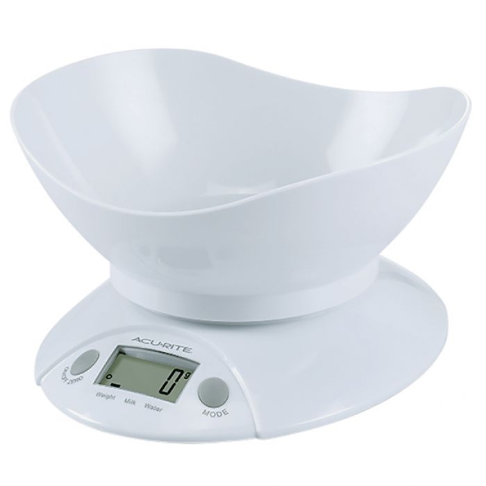 Acurite Digital Kitchen Scale With Bowl 1g/5kg - White