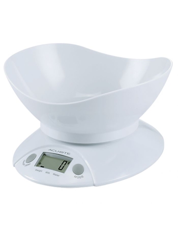 Acurite Digital Kitchen Scale With Bowl 1g/5kg - White