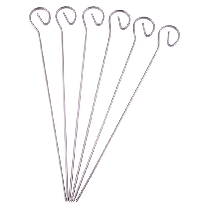 Appetito Stainless Steel Skewers 25cm Set 6 - Flat Blade-1