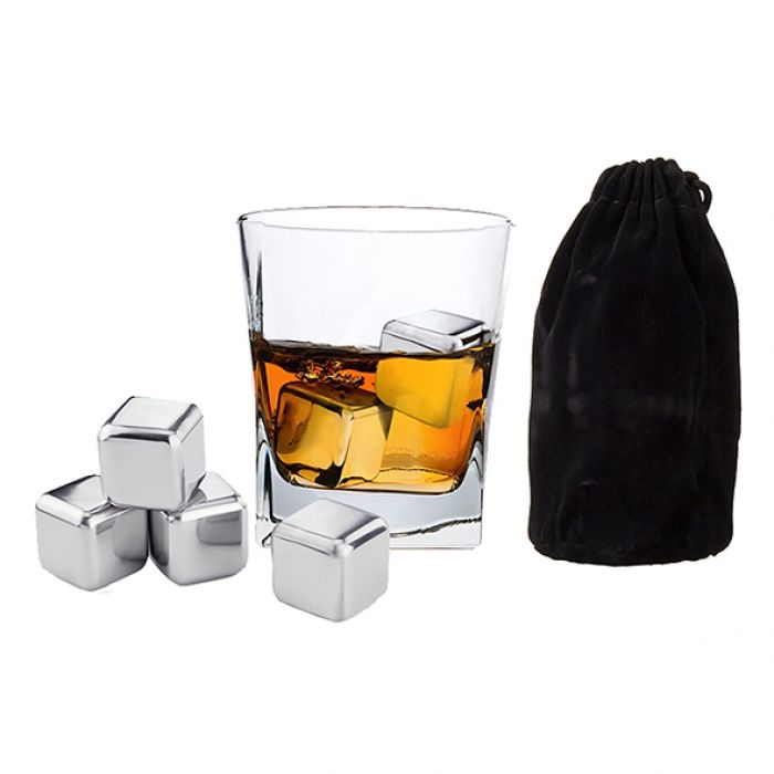 Bartender Stainless Steel Ice Cubes Set 4 With Bag-2
