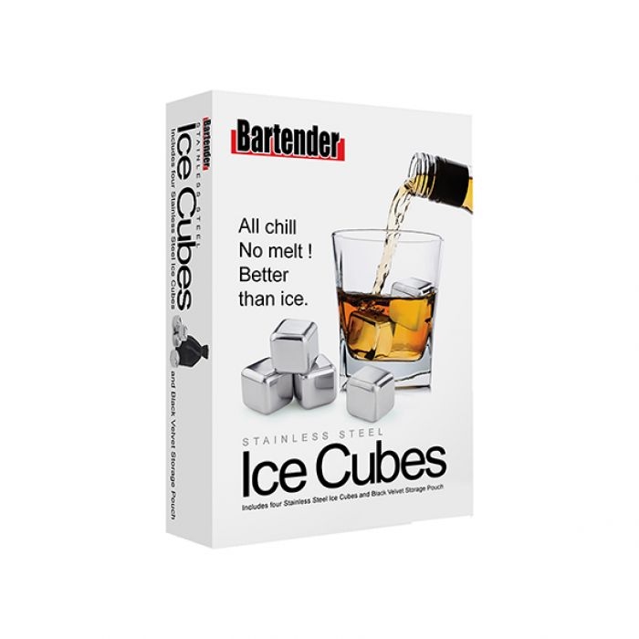 Bartender Stainless Steel Ice Cubes Set 4 With Bag-3