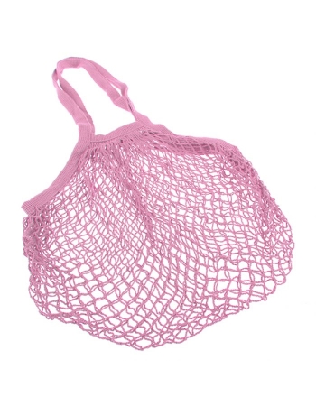 Sachi Cotton String Bag Long Handle - Pastel Pink