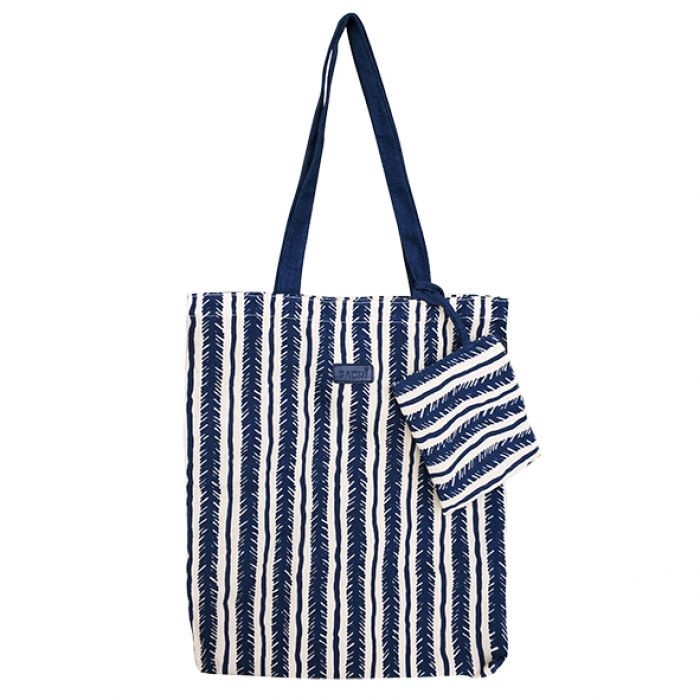 Sachi Re-usable Cotton Shopping Bag 43 X 36cm Stripe-1