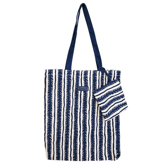 Sachi Re-usable Cotton Shopping Bag 43 X 36cm Stripe