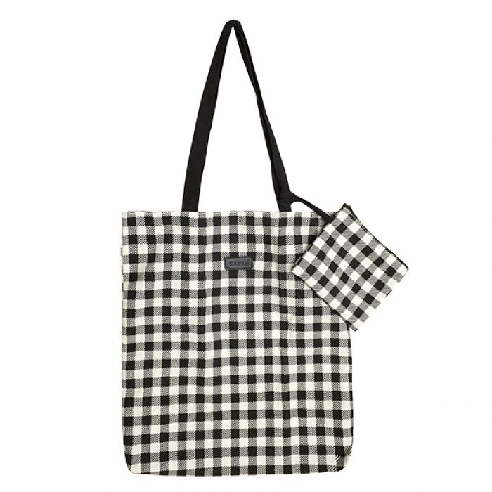 Sachi Re-usable Cotton Shopping Bag 43 X 36cm Checks-1