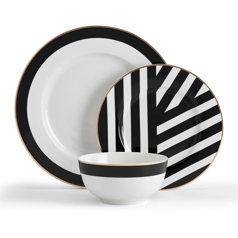 Mikasa Luxe Deco 12pc Fine China Dinner Set,-2