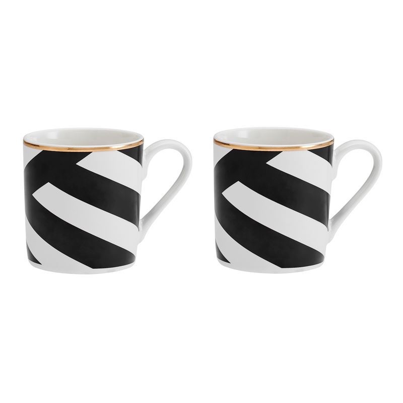 Mikasa Luxe Deco 2pc Fine China Espresso Cup & Saucer Set - Geo Pattern, 110ml-3