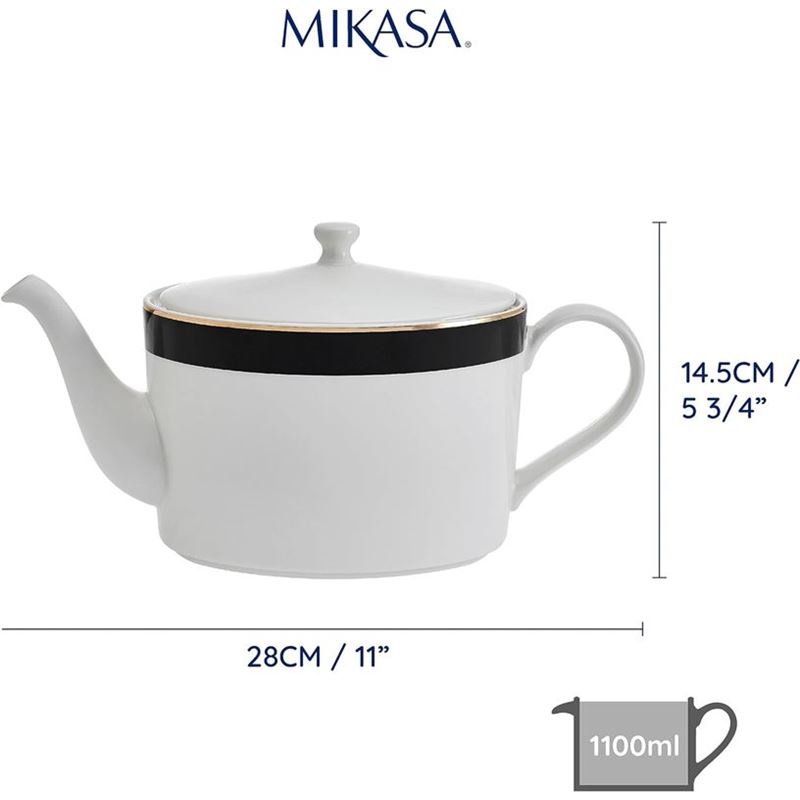 Mikasa Luxe Deco Fine China Infuser Teapot, 1100ml-4