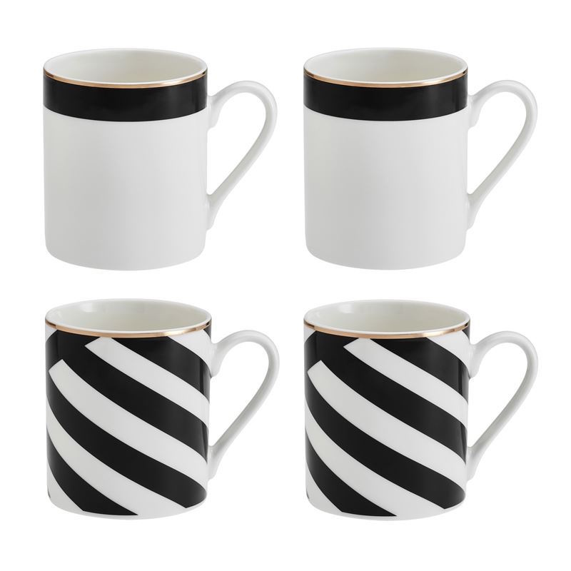 Mikasa Luxe Deco 4pc Fine China Mug Set, 380ml-1