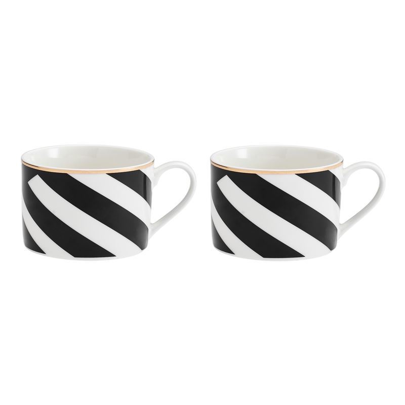 Mikasa Luxe Deco 2pc Fine China Tea Cup & Saucer Set - Geo Pattern, 250ml-3