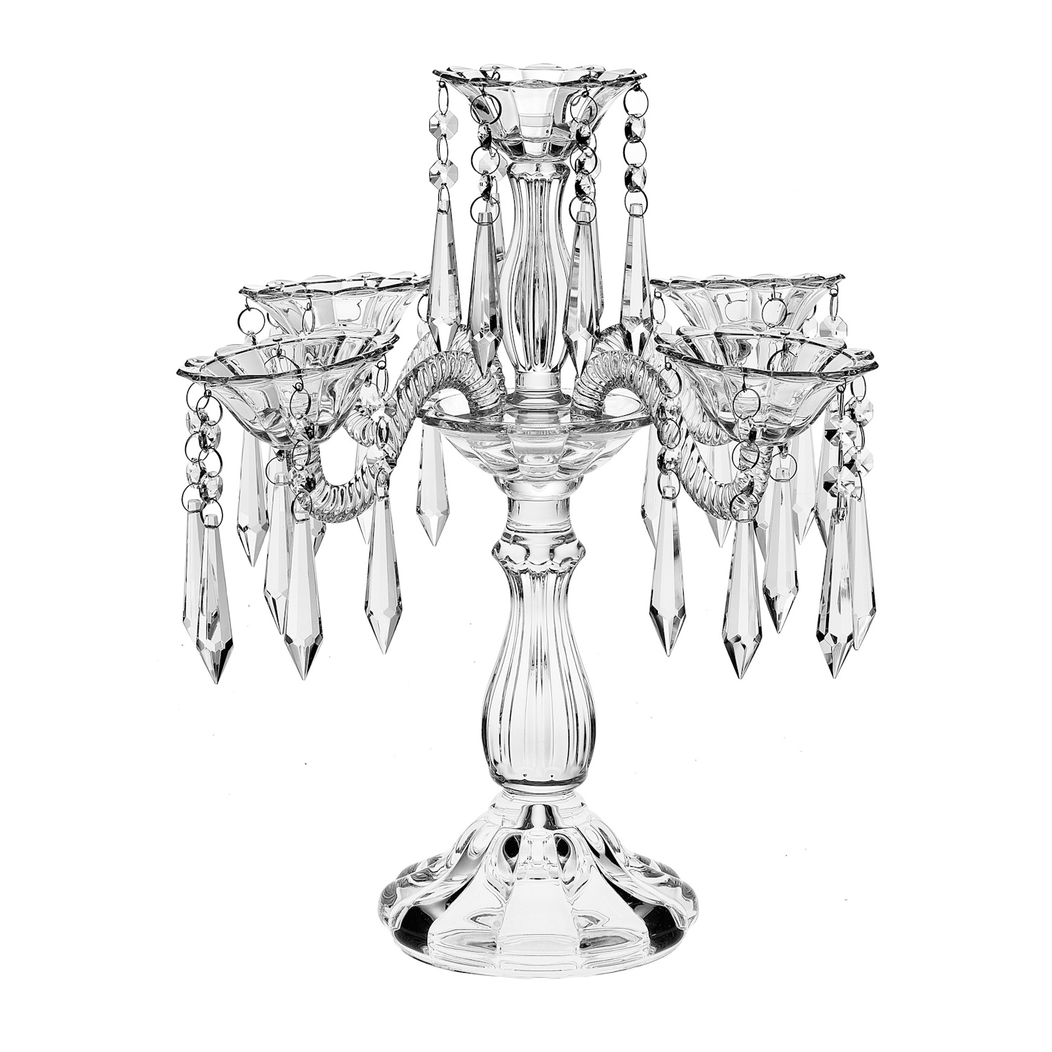 Bohemia Crystal Candle holder 5 arm w/prisms-1