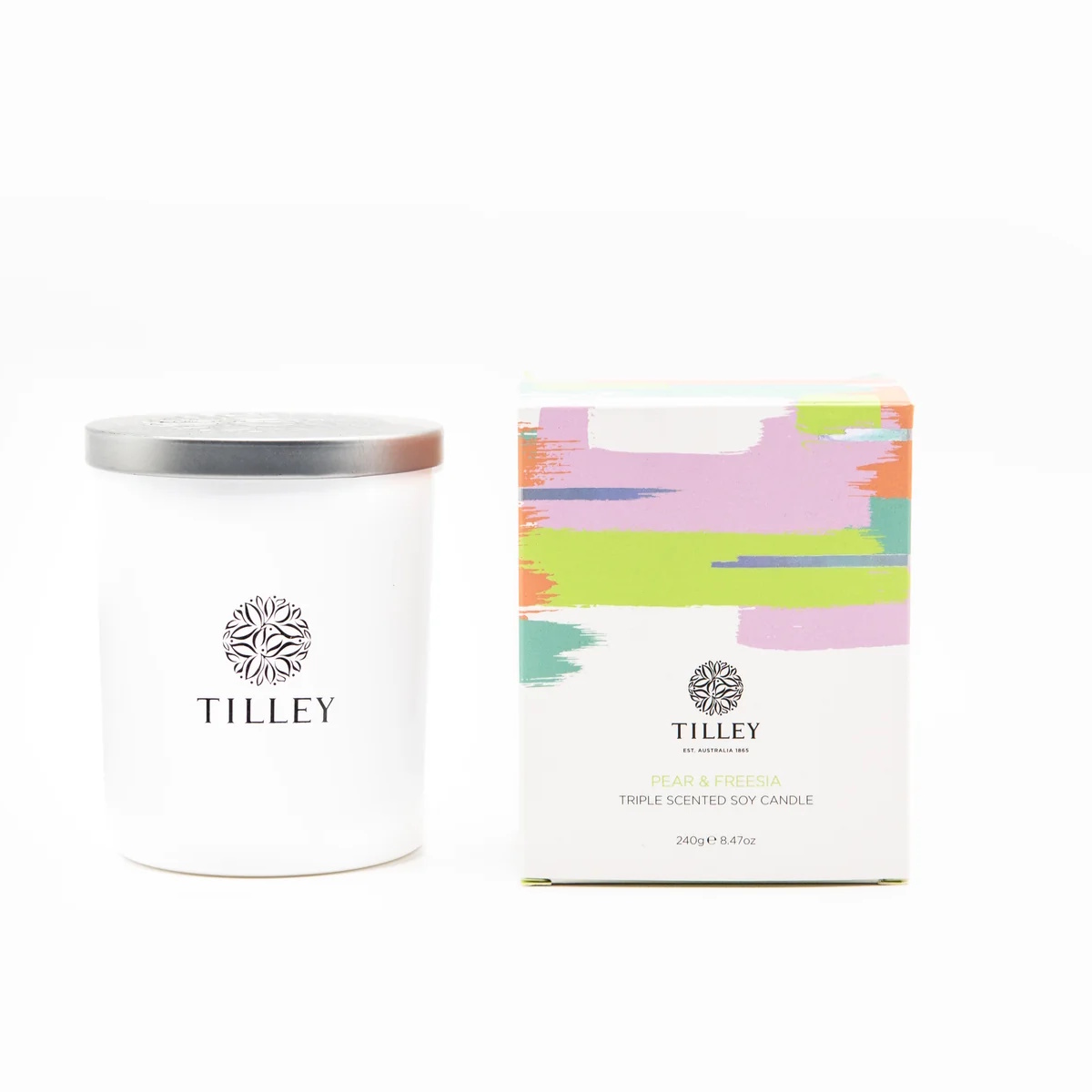 Tilley Pear & Freesia 240g Scented Soy Candle-1