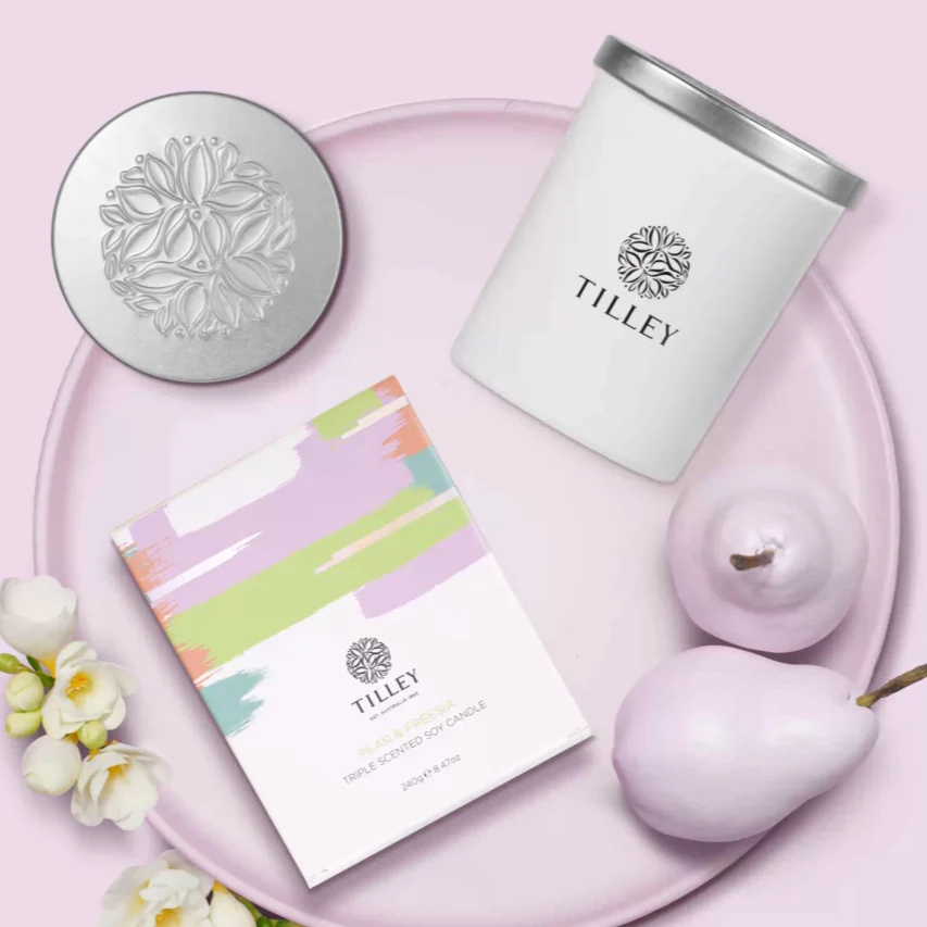 Tilley Pear & Freesia 240g Scented Soy Candle-4