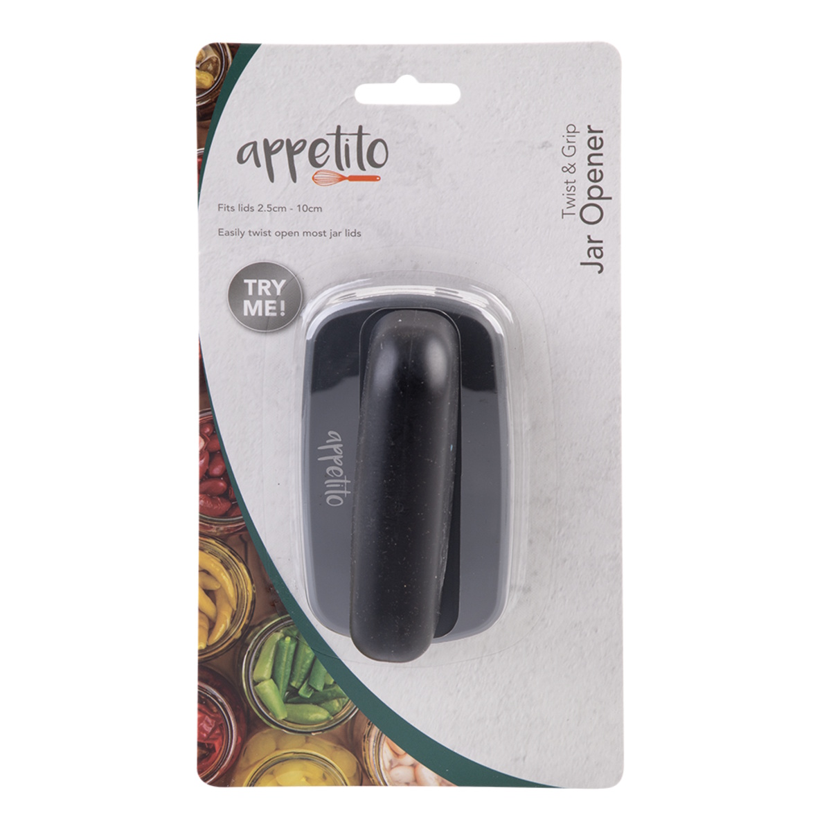 Appetito Twist & Grab Jar Opener - Black-3