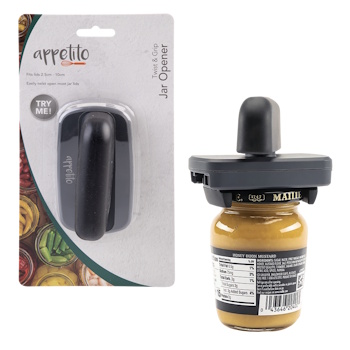 Appetito Twist & Grab Jar Opener - Black