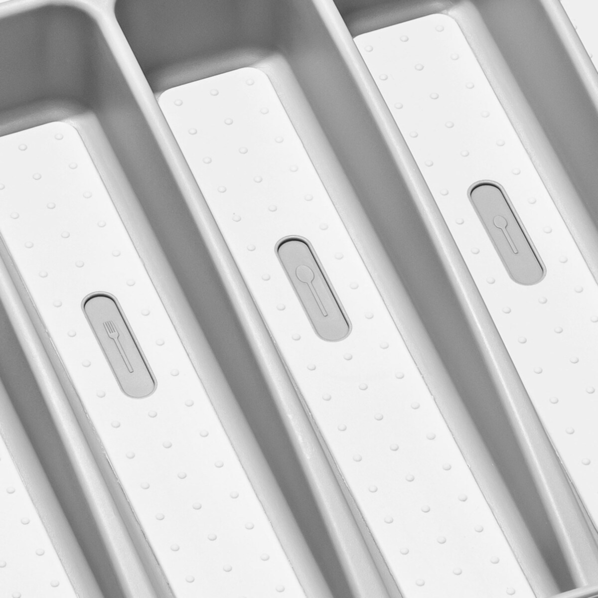 Madesmart 6 Compartment Cutlery Tray - Soft Grey 39 X 32.6 X 5CM