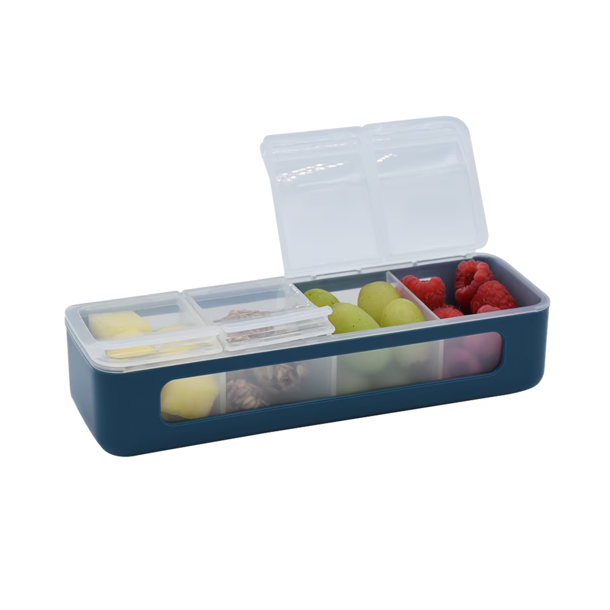Melii Luxe 4 Compartment Snackle Box - Blue-4