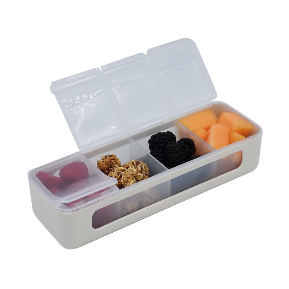 Melii Luxe 4 Compartment Snackle Box - Ivory-4