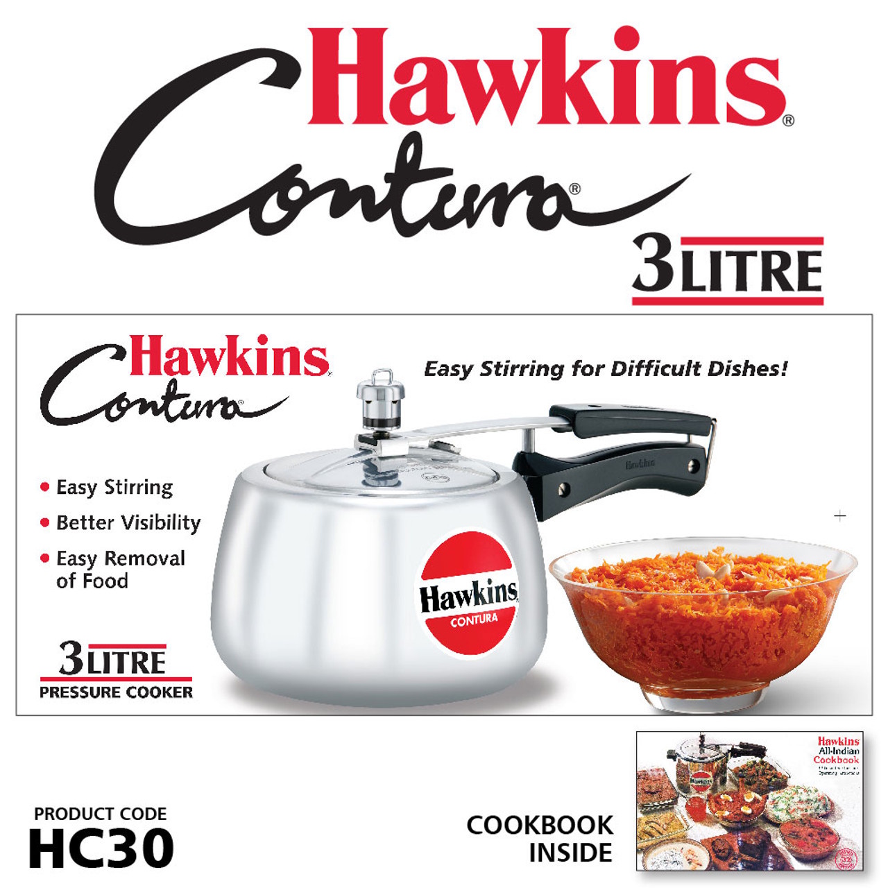 Hawkins Contura 3 Litre Pressure Cooker - HC30-4