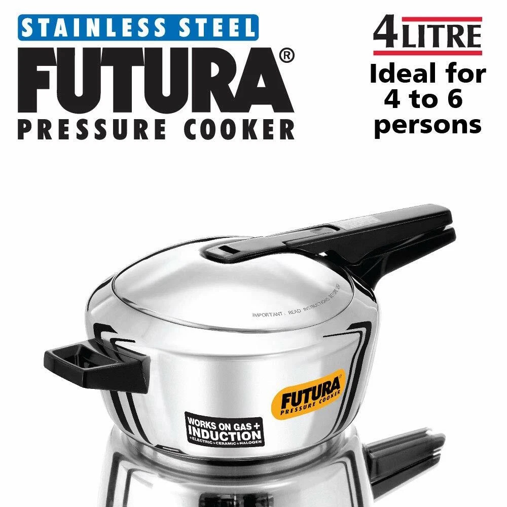Hawkins Futura Stainless Steel 4 Litre Pressure Cooker - FSS40-3