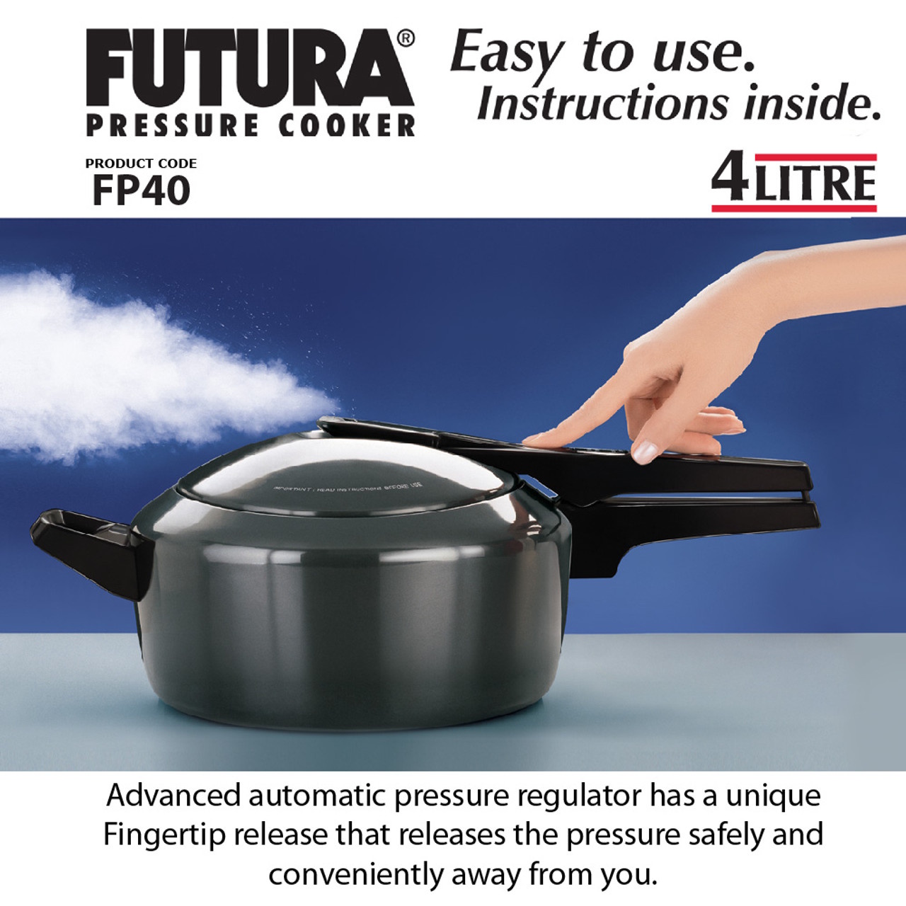 Hawkins Futura Hard Anodised 4 Litre Pressure Cooker - FP40-2