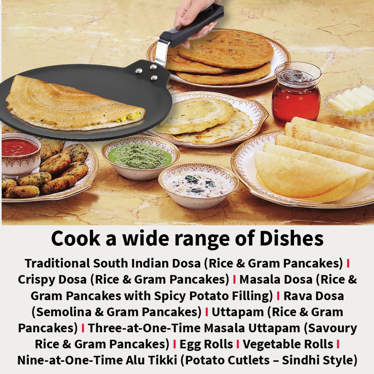 Hawkins Futura Nonstick Flat Tava (Griddle) 26cm INFT26-4