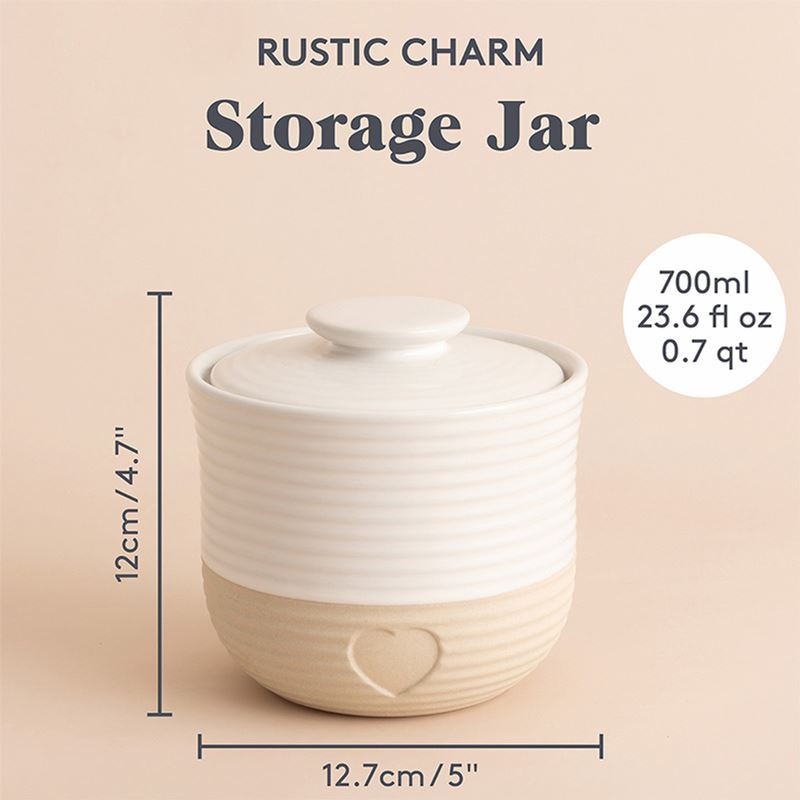 Mason Cash – Rustic Charm Stoneware Storage Jar 700ml 12×12.7cm-4