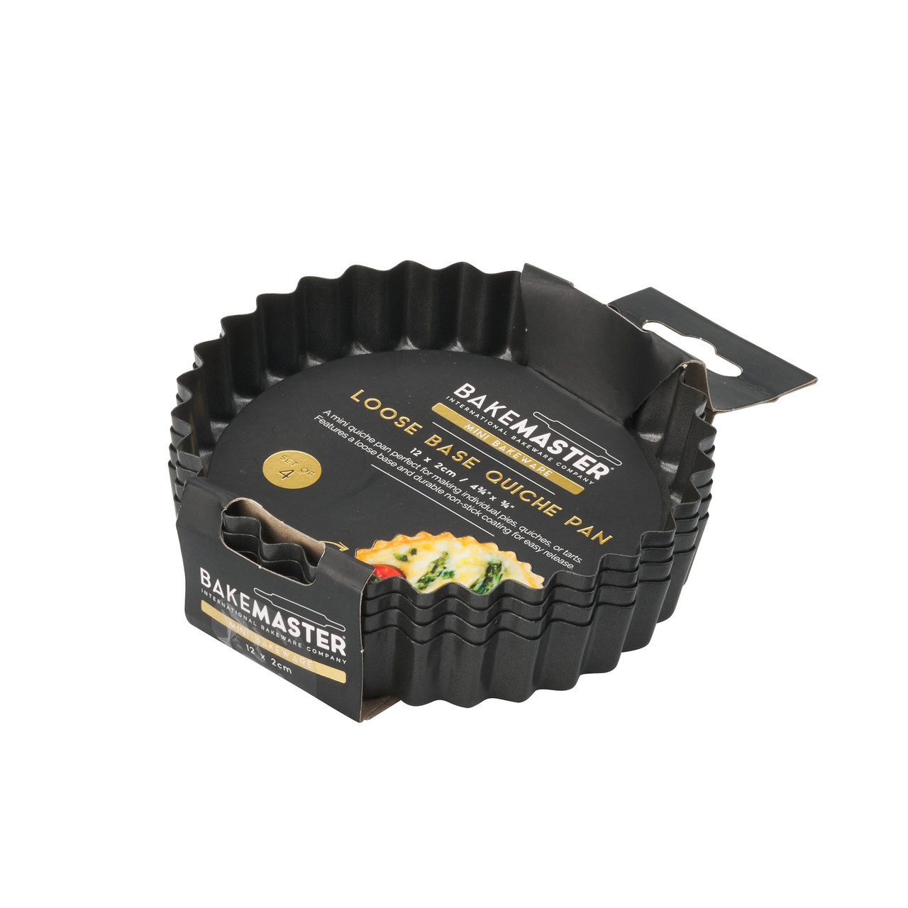 Bakemaster Mini Quiche Pan Set of 4 12x2cm-1