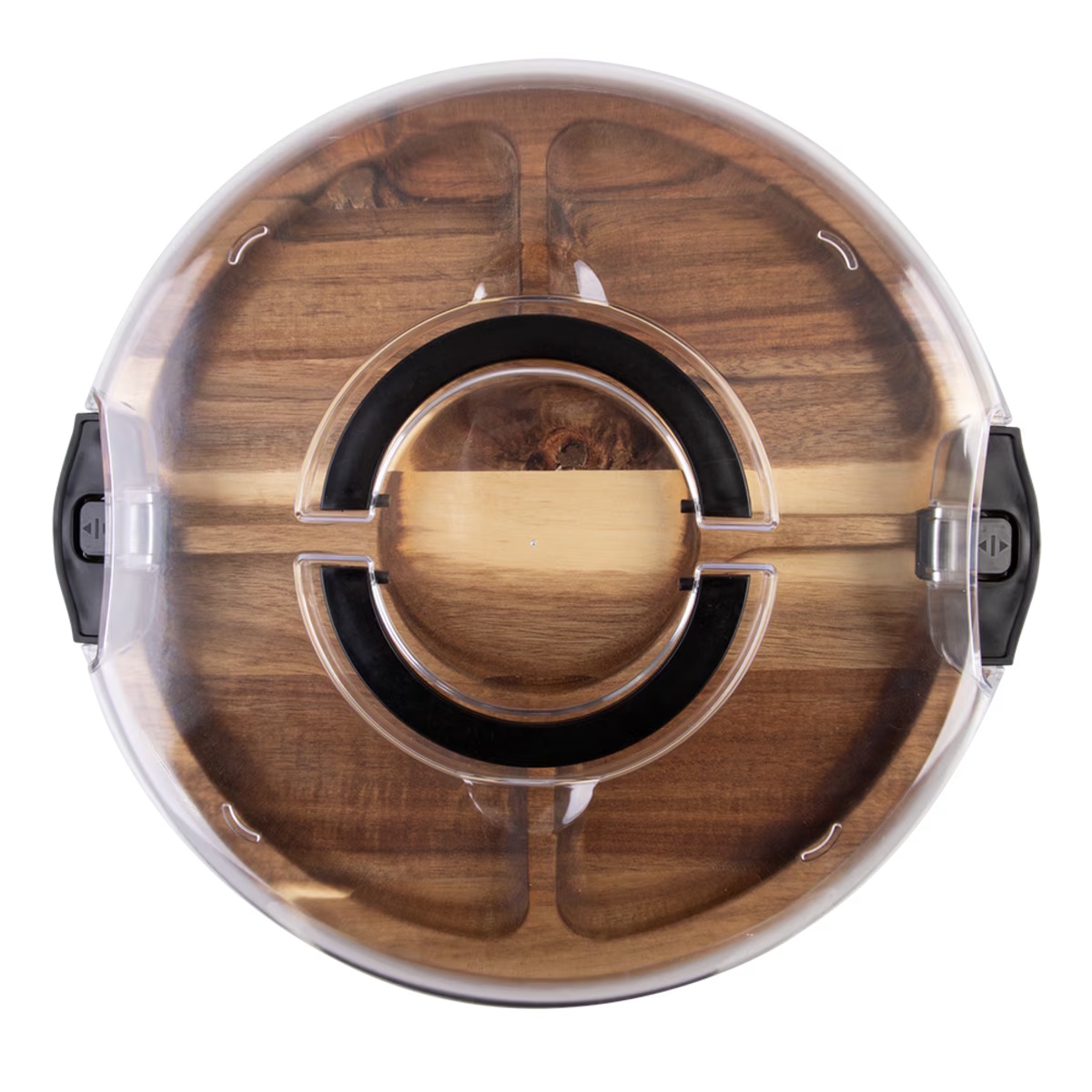 Alfresco Lane Acacia Wood 5 Compartment Round Grazing Platter W/ Lid-3