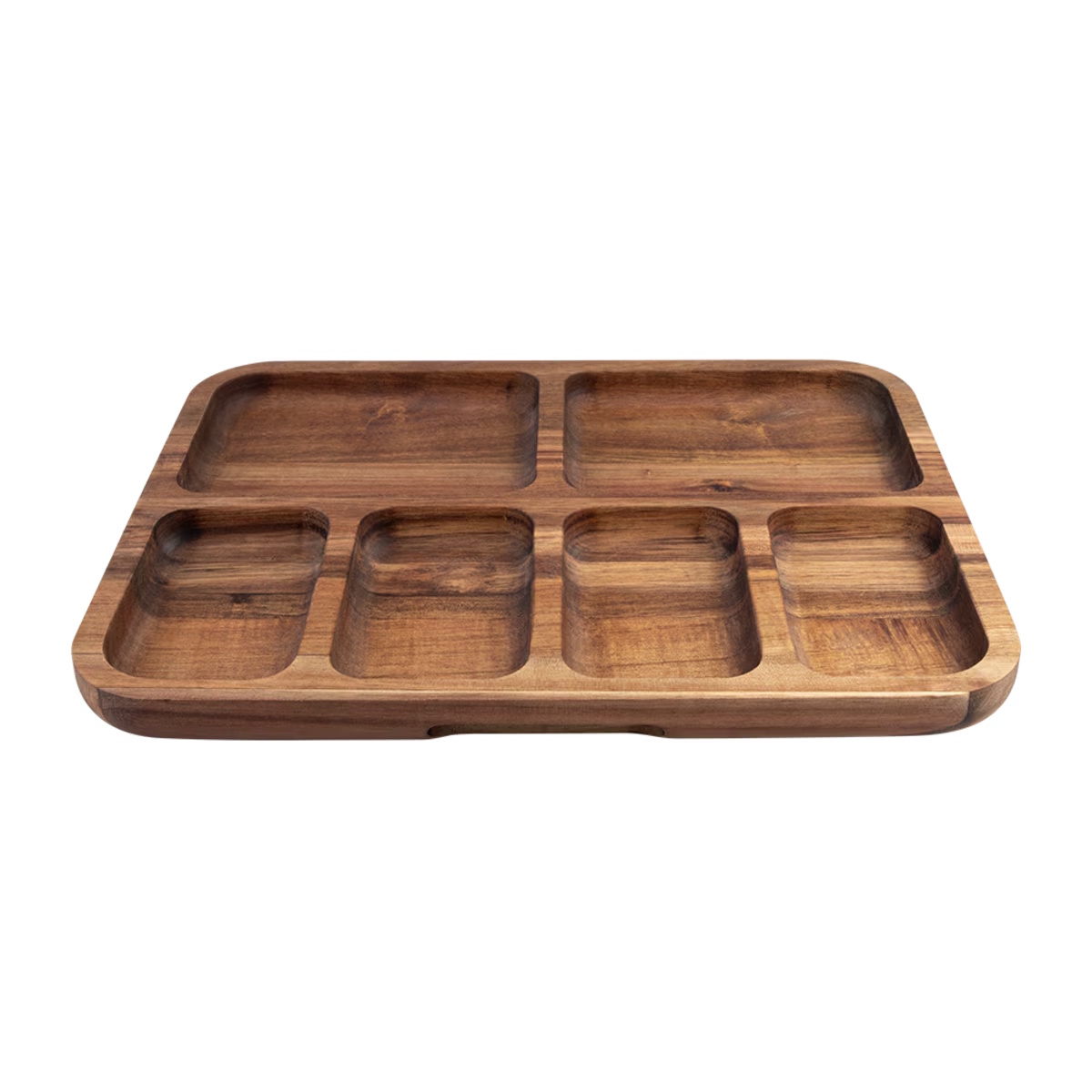 Alfresco Lane Acacia Wood 6 Compartment Rectangular Grazing Platter W/ Lid-4