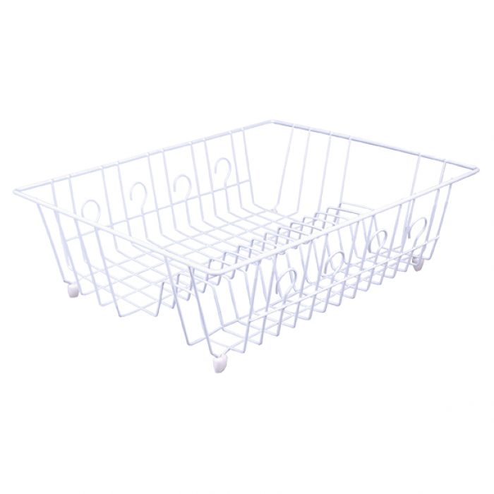 D.line Plastic Wire Small Dish Drainer 35.5x32x13cm - White-3