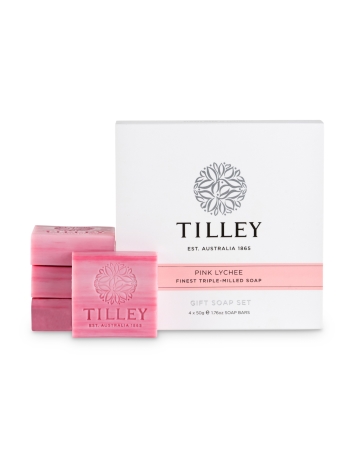 Tilley Gift Soap Set Pink Lychee 4 x 50g