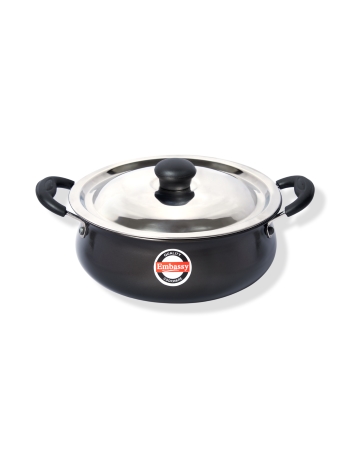 Stew Pot / Handi Flat - Aluminium Hard Anodized Induction Base (Size-3)