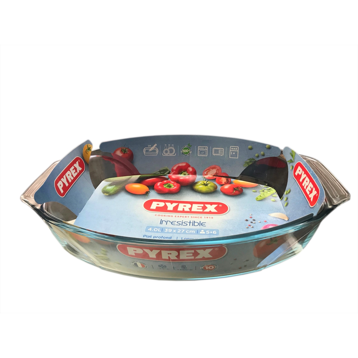 Pyrex Irresistible 4L Oval Roaster 39cm x 27cm x 7cm-4