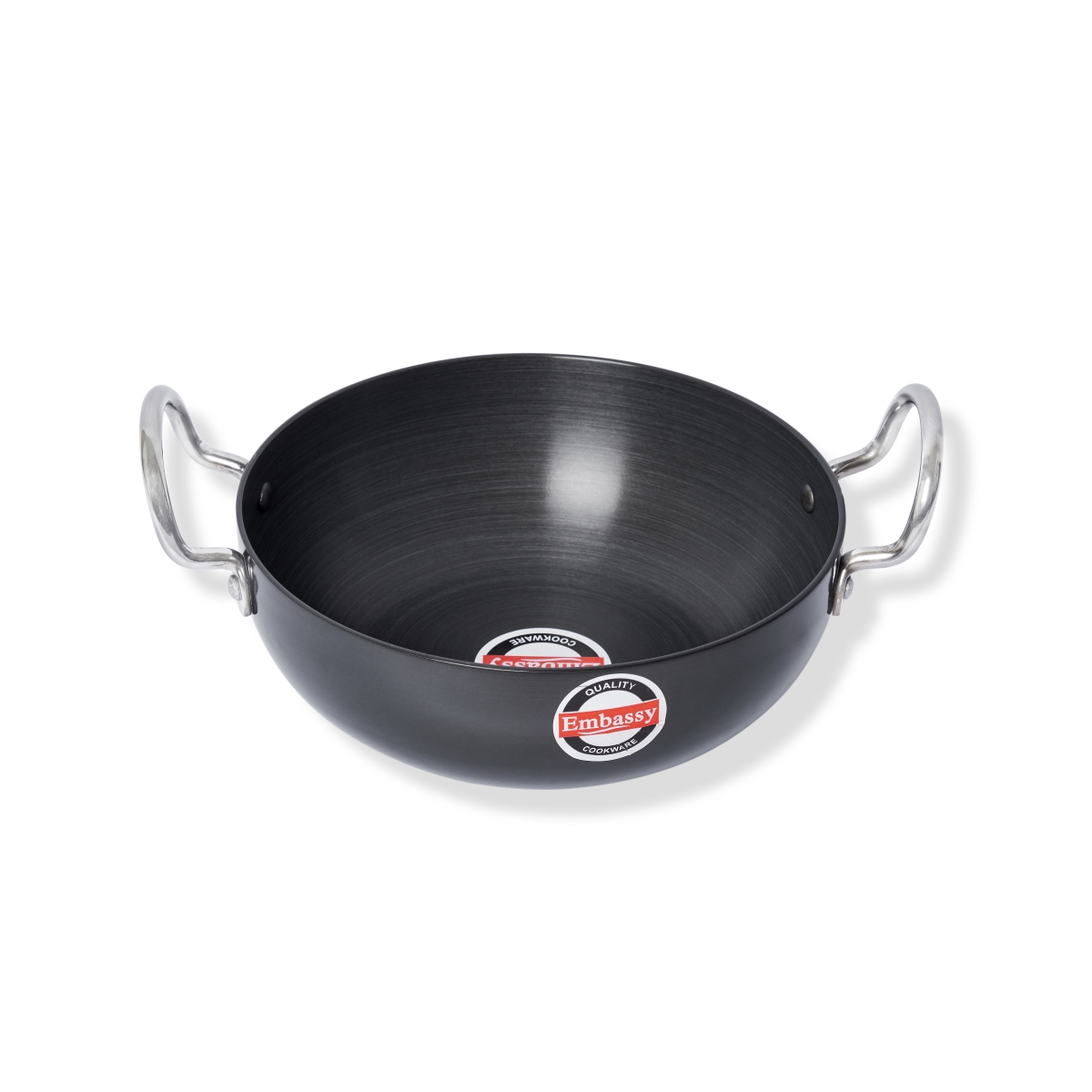 Kadhai/Wok Flat - Aluminium Hard Anodized Induction Base (Size-14)